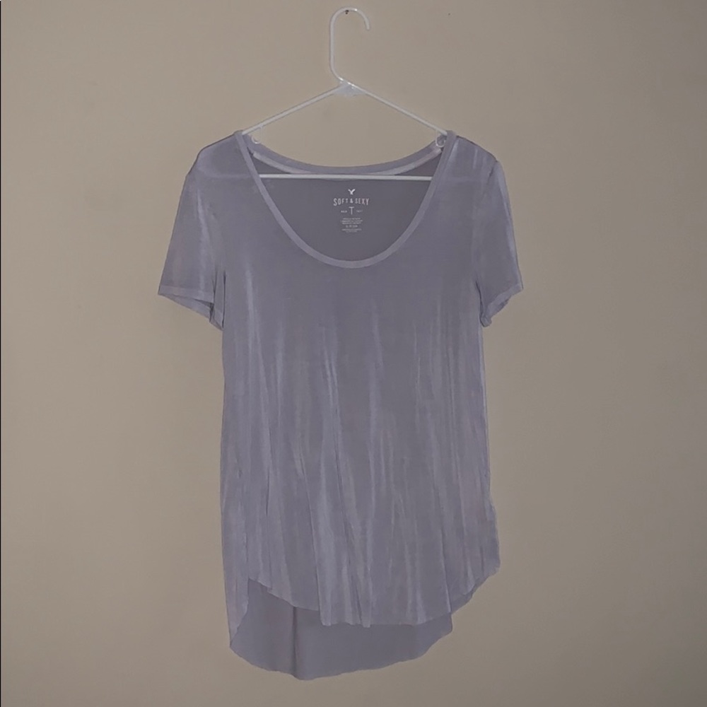 lavender flowy soft and sexy American eagle shirt